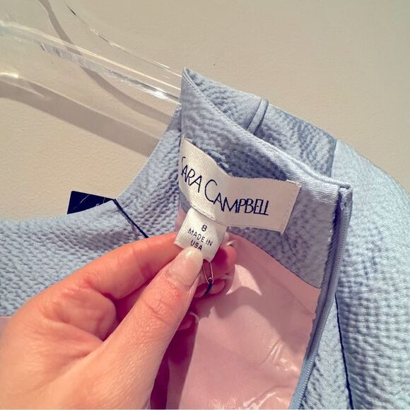 NWT- Sara Campbell Boston Cap Sleeve Shift Dress Light Blue Size 8 - Picture 10 of 15